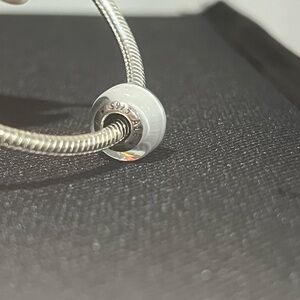 Pandora white Murano glass charm